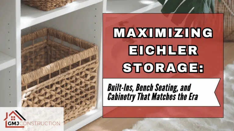 Organized shelf with woven baskets for storage