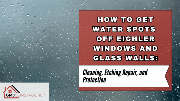 Red sign on removing water spots from windows and glass walls