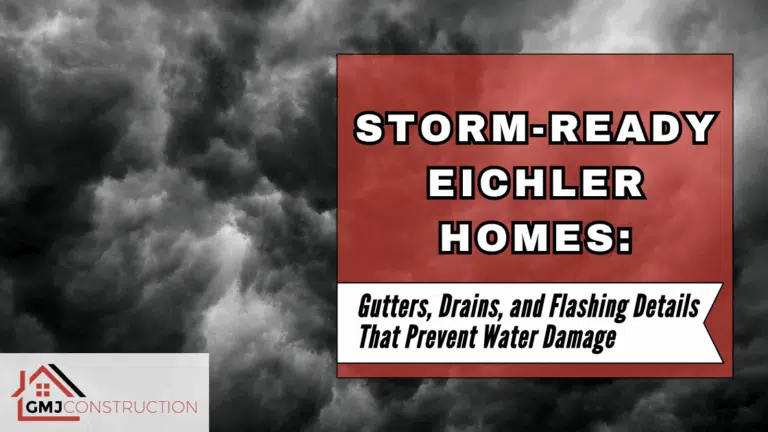Red storm-ready Eichler homes sign