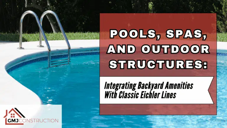 Swimming pool with a red outdoor sign