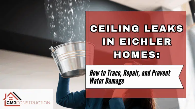Woman holding leaking bucket of water
