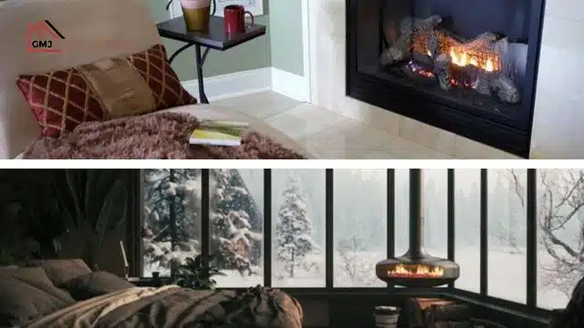 Cozy Bedroom Indoor Fireplace - GMJ Construction