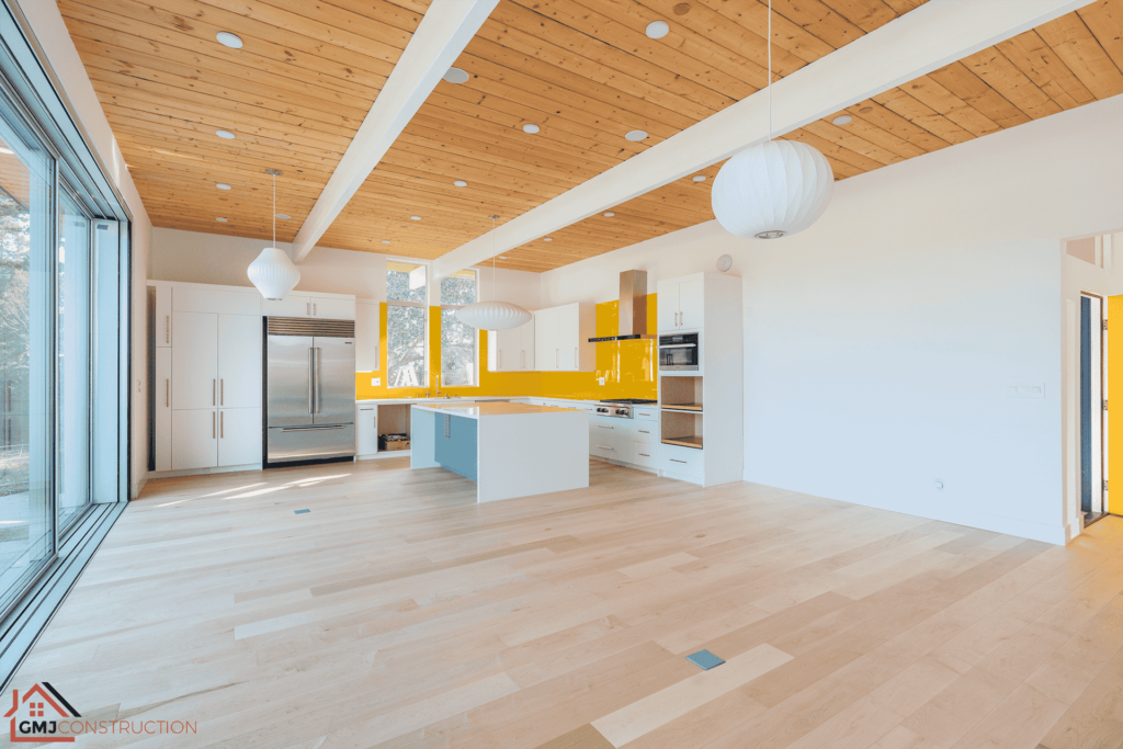Eichler home interior remodel with updated flooring