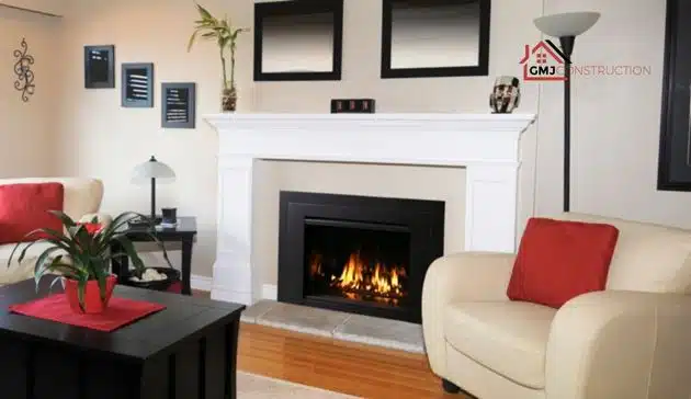 Minimalist Mantel Indoor Fireplace - GMJ Construction