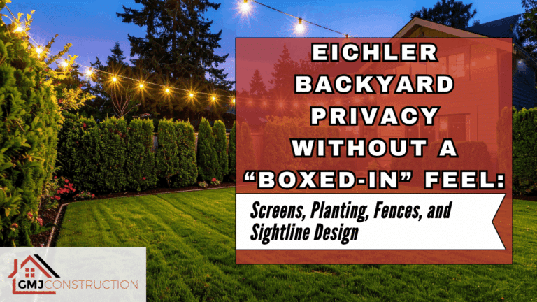 Eichler backyard privacy without a box sign