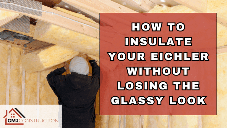 Man installing insulation in a house