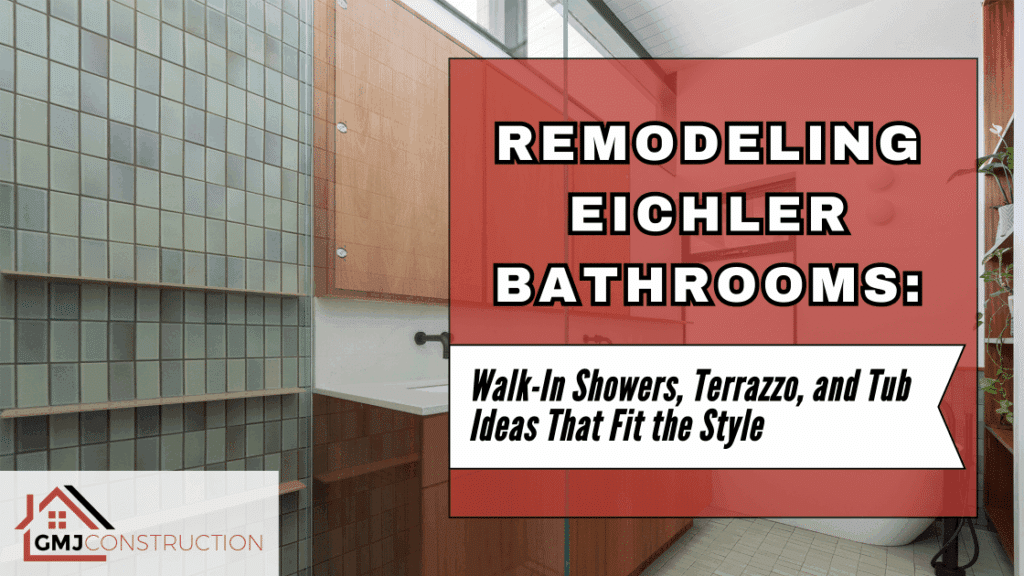 Modern bathroom with toilet and sink fitting Eichler style