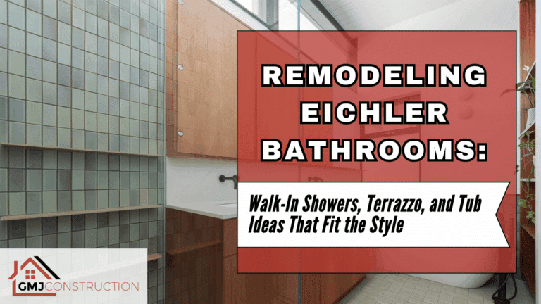 Modern bathroom with toilet and sink fitting Eichler style