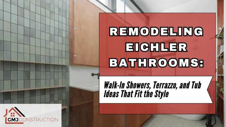 Modern bathroom with toilet and sink fitting Eichler style