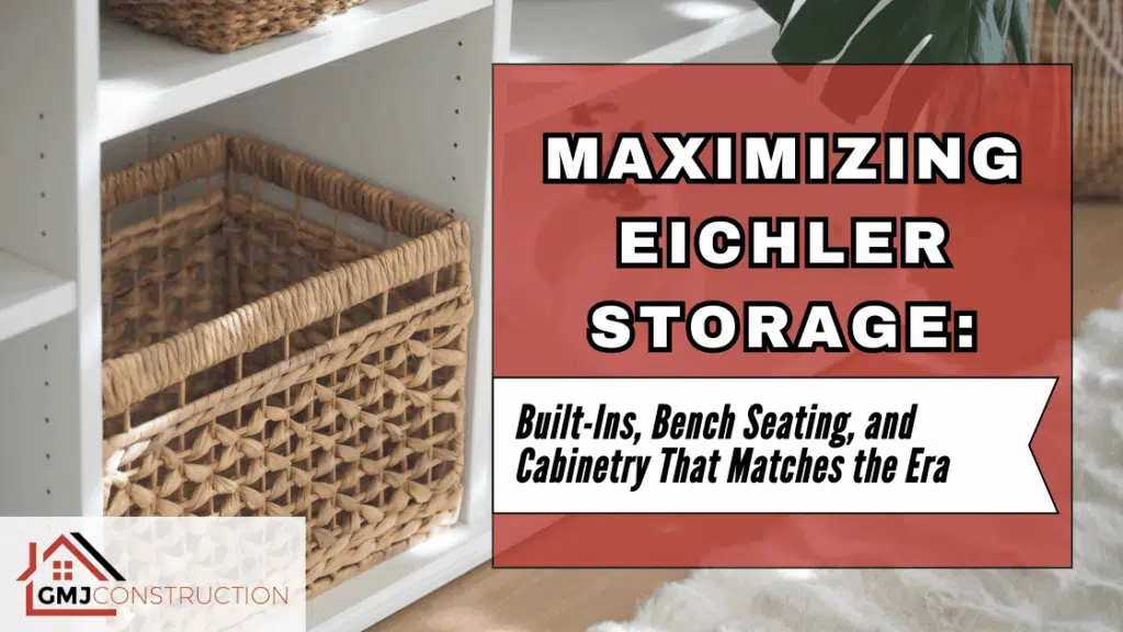 Organized shelf with woven baskets for storage