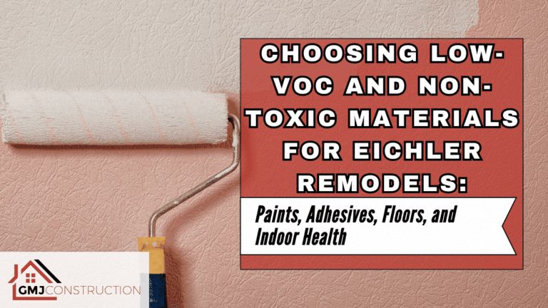 Red sign advising to choose low VOC