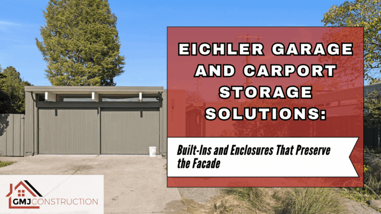 Sign advertising Eichler garage and carport